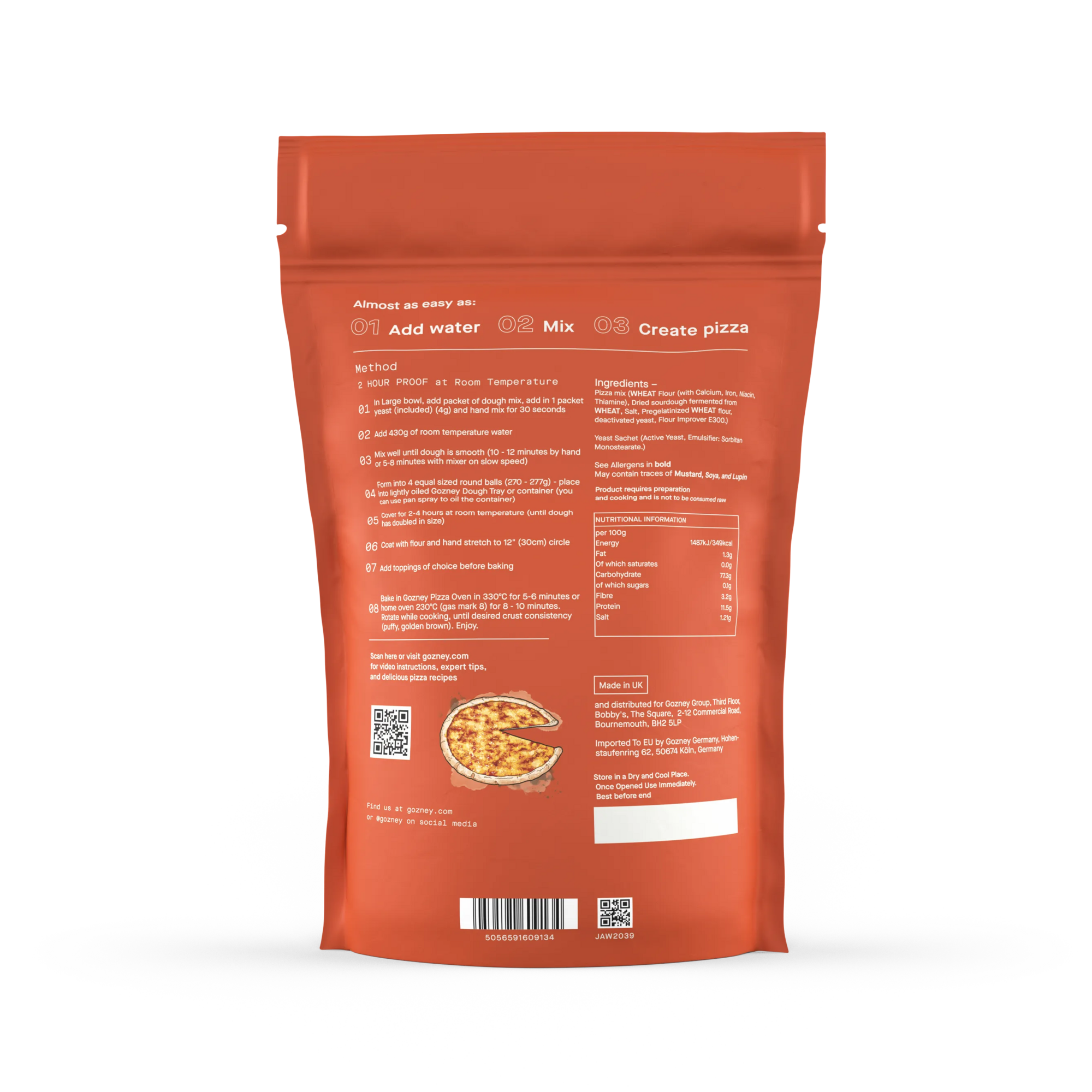 Just Add Water Classic Dough Mix for 4 x 12 Pizzas