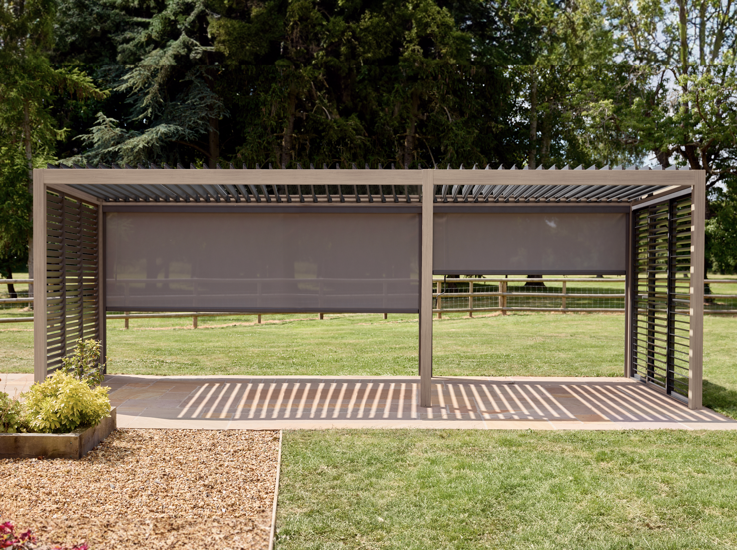 Sanctuary Oak 7 x 3m Pergola with Lights