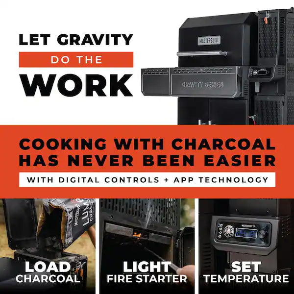 Masterbuilt 1150 Gravity Fed Charcoal BBQ Grill and Smoker