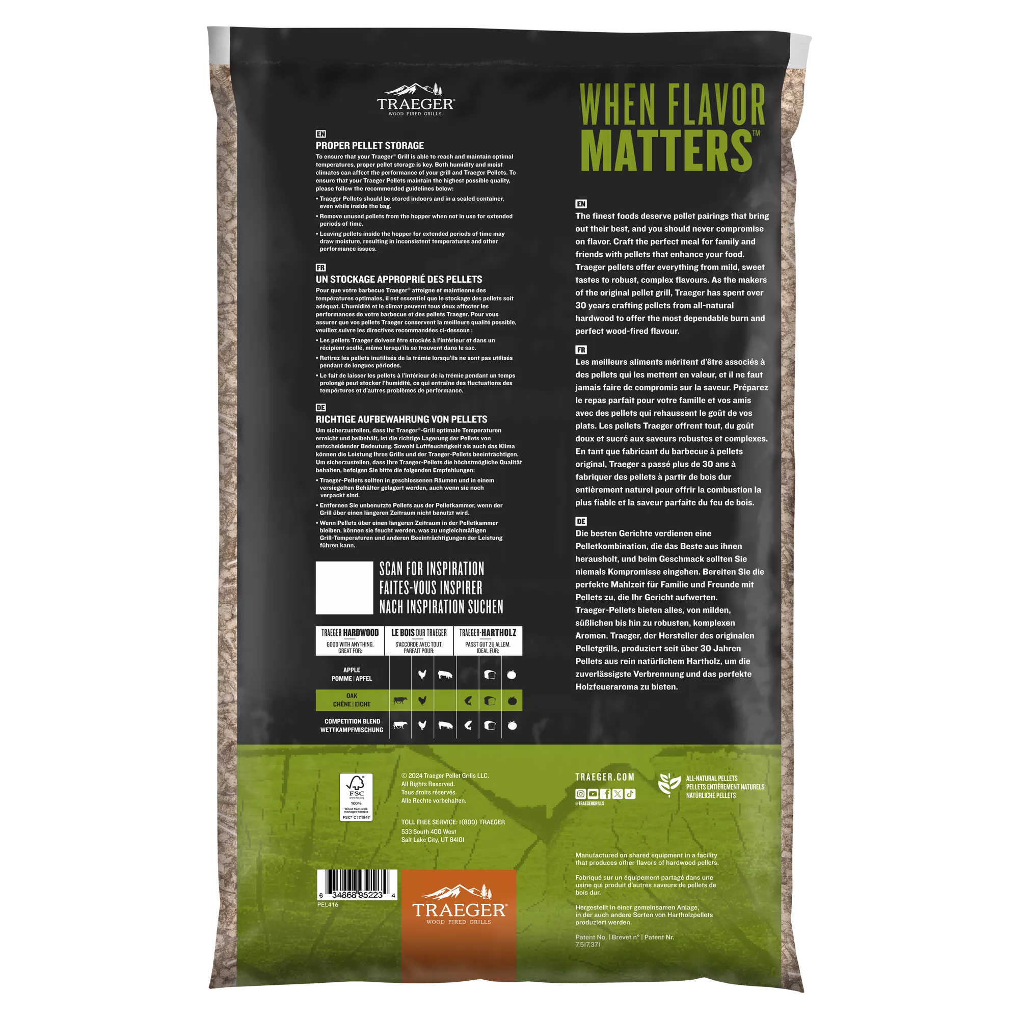 Traeger Oak Wood Pellets FSC 9kg